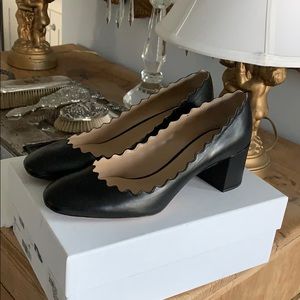 Chloe Scalloped Leather Pump